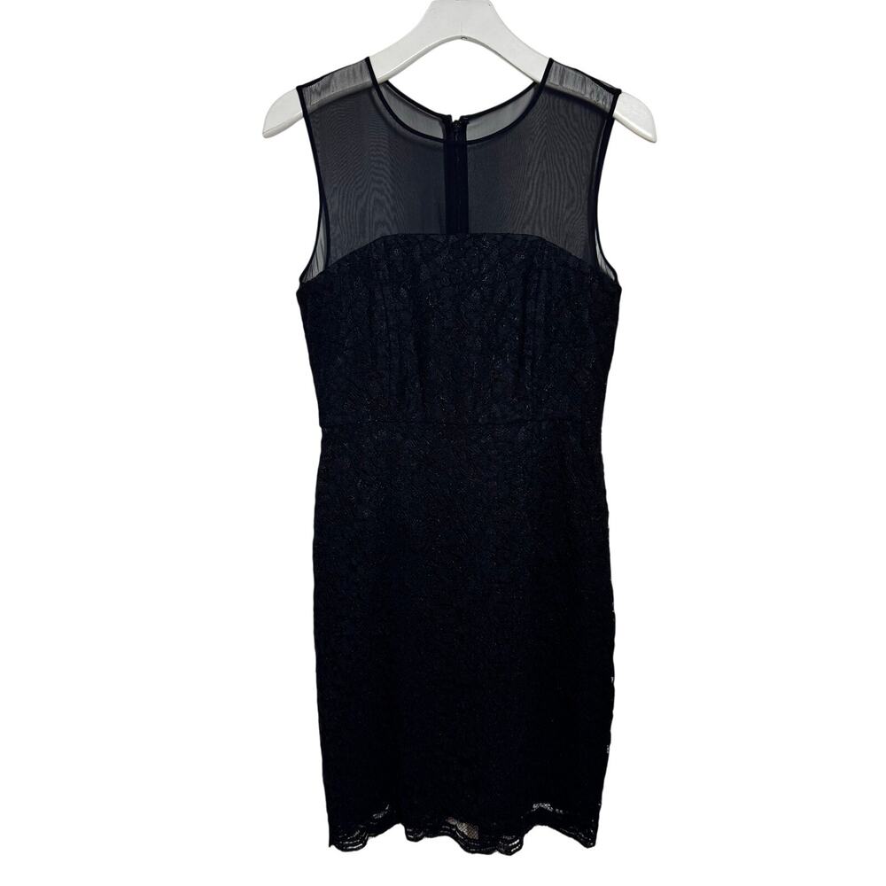 Diane Von Furstenberg Nisha Black Lace Illusion Yoke Shift Dress 6β LBD Date